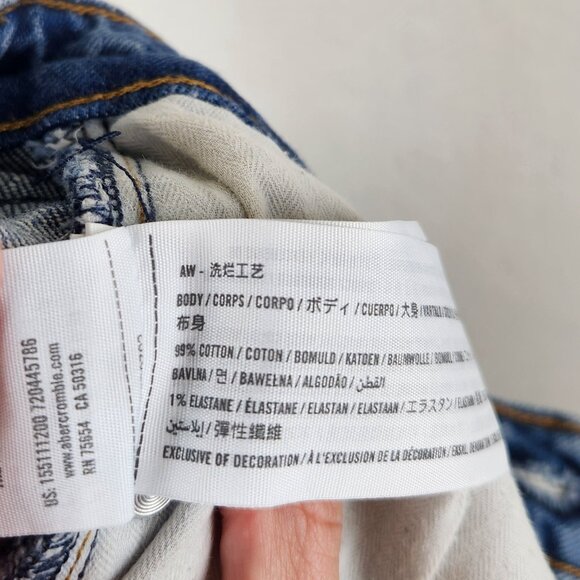 Abercrombie & Fitch Curve Love The Skinny High Rise Ripped Distressed Jeans 25s - Picture 11 of 12